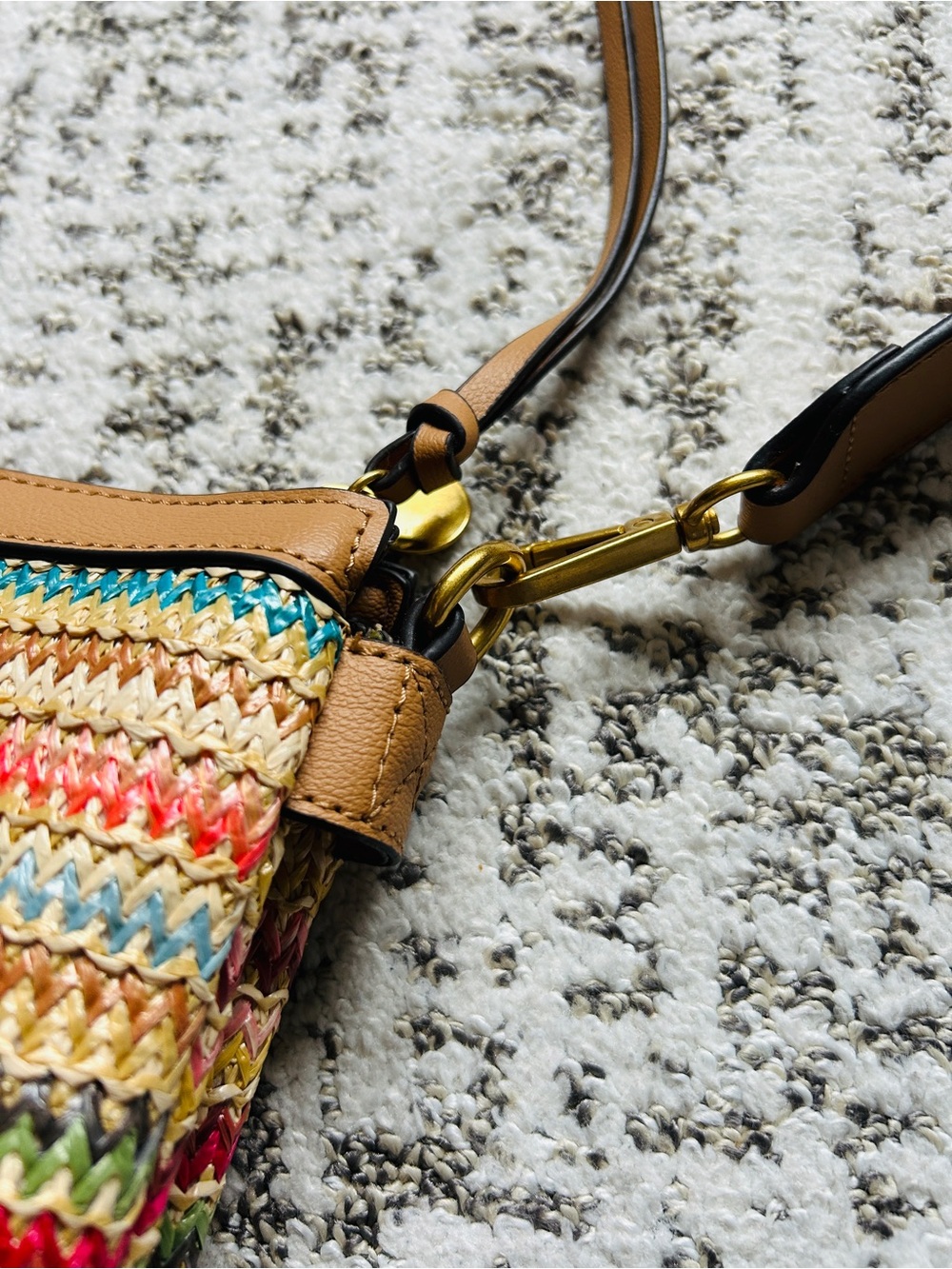Style & Co. Rainbow Woven Straw Crossbody Bag NWOT - Picture 13 of 14